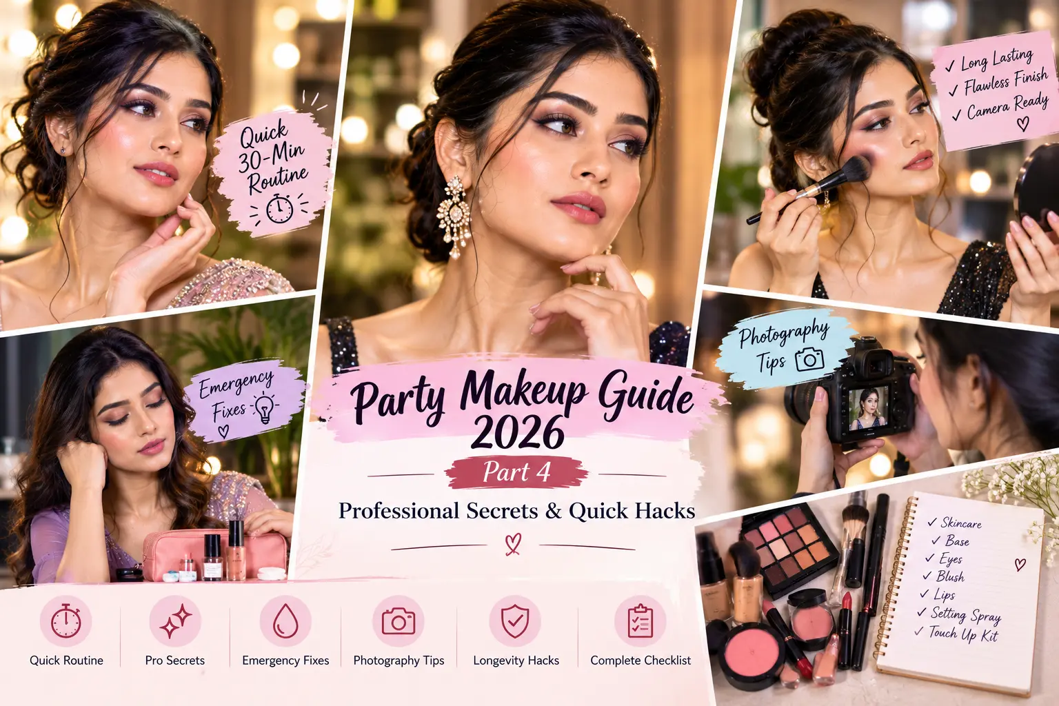 Party Makeup Tips: Long-Lasting Makeup, Quick Fixes & Photography Guide